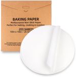 200 Pcs Parchment Paper Baking Sheets Round 10 Inch,Round Cake Pan Parchment liners,Baking Parchment Non-Stick Baking Parchment Paper Circles,Baking Air Fryer Steaming Bread Cup Cake(White-10")