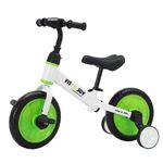 UBRAVOO Fit 'n Joy Beginner Toddler Training Bicycle, 4-in-1 Kids Balance Bike with Pedals & Training Wheels Options, Trike to Bike Riding Toys for Boys Girls 2-5 (Green)