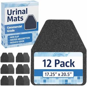Houseables Urinal Mats, Urinal Mats for Men Bathroom, Floor Pads, Disposable Toilet Matt, for Pee, Commercial, Reusable, Urine, Splash Guard, Drip, Restroom, Mens Room, Large, Black, 17.25x20.5”, 12PK