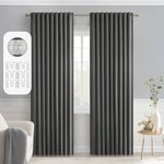 MIULEE Back Tab Grey Blackout Curtains 90 Inch Length 2 Panels Set for Living Room Bedroom Privacy, Rod Pocket/Pinch Pleated Thermal Insulated Room Darkening Light Blocking Curtains