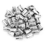 Rivet Nut Zinc Plated M6 Flat Head Metric Threaded Rivetnut, Insert Nut, insert Rivet Nut (Pack of 100)