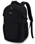 ECOHUB Travel Backpack for Women Men, Carry On Backpack with 17.3" Suspended Laptop Bag, 28L Flight Approved Fashion Water-Resistant Lightweight Daypack with 12 Pockets for Causal Work College, Black