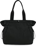 Tote Bag for Women, 18L Side Cinch Shopper Handbag, Large Hobo Bag, Lightweight Shoulder Bags for Work, Workout, Beach Travel (Black)