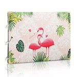 THXMADAM Scrapbook Photo Album Wedding Guest Book 3 Ring Binder Memories Book “Flamingo” with 60 Pages for 6x4 5x7 Photo Gift for Christmas Valentines Anniversary Birthday for Mum Girlfriend