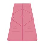 Liforme Original Yoga Mat – Free Yoga Bag Included - Patented Alignment System, Warrior-like Grip, Non-slip, Eco-friendly and Biodegradable, sweat-resistant, 4.2mm thick mat for comfort - Pink
