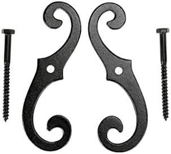 Renovators Supply Cast Aluminum Shutter Fasteners - Decorative S Style Shutter Dogs Hardware - Weatherproof External Shutter Tieback with Mounting Screws - 6.5 Inches, Sold in Pairs (Pack of 1)