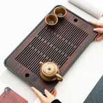 Large 17 Inch Bamboo Chinese Gongfu Tea Tray Table Box with Water Storage for Kungfu Kung fu Tea Set