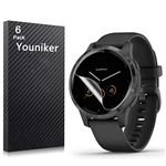 Youniker 6 Pack for Garmin Vivoactive 4 Screen Protector Film for Garmin Vivoactive 4 GPS Smartwatch Screen Protector Foils Crystal Clear HD Anti-Scratch Anti-Fingerprint