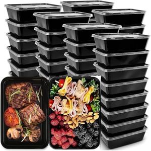 IUMÉ 50-Pack Meal Prep Containers, 26 OZ Microwavable Reusable Food Containers with Lids for Food Prepping, Disposable Lunch Boxes, Plastic Food Boxes- Stackable, Freezer Dishwasher Healthy