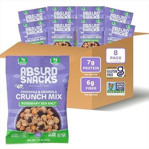 Absurd Snacks Chickpea & Granola Crunch Mix, Rosemary Sea Salt, Nut-Free, Gluten-Free, Plant-Based, Good Source of Protein & Fiber, Top-9 Allergen Free Snack Mix - 8-Pack (1.5 ounce, 8 servings)