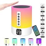 Night Light Bluetooth Speaker, Alarm Clock Bluetooth Speaker,Bedside Lamp with Alarm Clock,White Noise Machine,Dimmable Color Changing Table Lamp Bedroom Gifts for Teenage Girls Boys Kids Women Teens