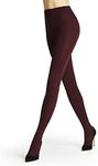 FALKE Women's Pure Matte 100 Denier Tights, Designer Hosiery, Casual or Dress Clothes, Thick Opaque Warm, Nylon, Red (Barolo 8596), M, 1 Pair