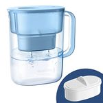 Waterdrop Lucid Water Filter Jug with 1×90 Days Filter, 3.5L, Reduces Fluoride, Chlorine and More, NSF Certified, BPA Free, Blue (Replacement Filter: WD-PF-01A Plus)