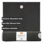 Manduka Yogitoes Yoga Towel for Mat, Non-Slip and Quick Dry for Hot Yoga with Rubber Bottom Grip Dots,Thin and Lightweight, 71 Inches, Grey