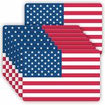 American US Flag Stickers - (Pack of 12) Large 6"x4" USA Patriotic Laminated Vinyl Bumper Decal for Car Truck Automotive Window Vehicles Motorcycle