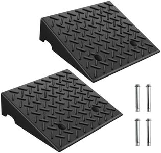 KROAK Rubber Curb Ramps 5 Inch 2 Pack, Heavy-Duty 8818LBS/4 Ton Capacity, Extra-Wide 18.8" W x 5" H, Non-Slip Driveway Ramps for Wheelchairs, Pets, Cars, Motorcycles, Lawn Mowers & Trailers