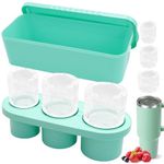 Ice Cube Trays with Lids Compatible with Stanley Cup,40/30/20 OZ,3 Empty Heart Cylinder Ice Cube Maker,Ice Mold for Freezer,for Chilling Cocktails,Whiskey,Drinks,Coffee