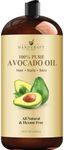 Handcraft Blends Avocado Oil - 28 Fl Oz - 100% Pure and Natural - Premium Grade Oil for Skin and Hair - Carrier Oil - Hair and Body Oil - Massage Oil - Cold-Pressed and Hexane-Free