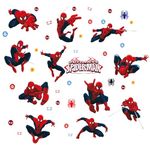 12 Spiderman Wall Stickers 3D Wallpaper Stickers for Kids,DIY Creative Wall Decals Stickers Children Bedroom Living Room Nursery Background Wall Decor Removable Glass Stickers