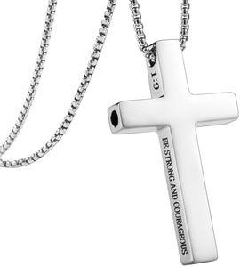 FUNPAR Cross Breathing Necklace, Anti-Anxiety Mindfulness Necklace for Meditation Relaxation, Premium Stainless Steel Breathwork Tool, Anxiety Relief Items for Teens Gift, Stainless Steel, No Gemstone