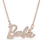 Barbie Crystal Script Logo Necklace (Rose Gold)