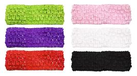 PPhtony 80s Crochet Headbands 6Pcs Colorful Retro Stretch Knitted Hair Bands Accessories for Women Girls Teens Halloween Dress Up Party Costume (Mixed Color)