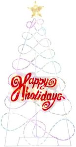 SPOTRAVEL 5.6FT/170CM Pre-lit Xmas Tree, Light up Christmas Decoration with 216 Colorful Lights and 6 Lighting Modes, Artificial Holiday Tree for Yard Lawn Party