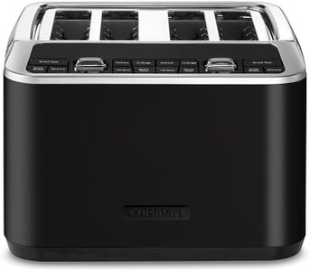 Cuisinart 4-Slice Digital Toaster, Black, Extra-Wide Slots, Cancel/Reheat/Defrost Functions, Crumb Tray