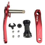 BNVB Bike Crank Arm Set， 170mm 106 BCD Mountain Bike Crank Set with Bottom Bracket Crank and Chainring Bolts for MTB BMX Road Bicyle, Compatible with Shimano, FSA, Gaint (Red)