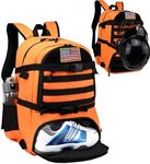 XINTREY Lacrosse Bag Large Field Hockey Backpack with Stick Holders |Separate Cleats Compartment Holds All Lacrosse Gears (Orange)