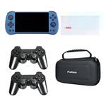 WUGU Powkiddy X55 Handheld Game Console, 5.5-Inch Retro Arcade Emulator Console Built-In 30000 Games, 16G+256G TF Card, Storage Handbag Bag, 2.4G Wireless Gamepad, Tempered Glass Screen Protector