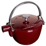 Staub Cast Iron 1-qt Round Tea Kettle - Grenadine, Made in France