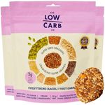 The Low Carb Co Super Seed Crackers, Gluten Free and Keto Friendly Healthy Snacks, Vegan, Zero Sugar, Paleo and Diabetic Friendly, Nut Free, High Protein Crackers with Fibre - Everything Bagel 101g 3 Pack