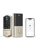 eufy Security Retro-Style Smart Lock C220, Nickel, Fingerprint Keyless Entry Door Lock, Built-in Wi-Fi, App Remote Control, Front Door Smart Lock Deadbolt, 8Months Battery, IP53 Waterproof