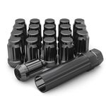 White Knight 3807BK-20AM 12mm x 1.50 Thread Size Spline Drive Lug Nut with Key, Black Chrome, 20-Pack