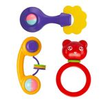 innovitoy Toddler 3Pcs ABS Plastic Rattles for Baby 0-6 Months | New Born Baby Toys Rattle Set with Fun Colors & Soft Rattling Sound |Baby Rattle Toys | Toy Set Gift Pack - Made in India, Multicolor