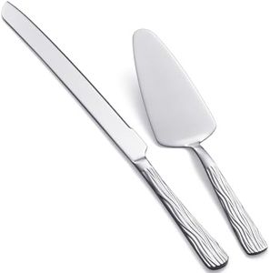 Seeshine Cake Cutter Set, Stainless Steel Cake Cutting Set for Wedding Include 13-inch Cake Knife and 9.3-inch Cake Server, Silver Cake, Pie & Pastry Serving Utensils