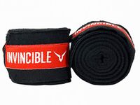 INVINCIBLE Mexican Style Semi-Stretch Nylon Hand Wraps (Black, 4.5 Meter)