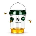 Noctra Wasp Trap for Outdoors - Hanging Reusable Hornet and Wasp Catcher with Natural Bait System, Eco-Friendly Designed for Gardens, Patios and Camping (1, Green)