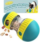 MITAIKO Interactive Dog Toys to Keep Them Busy, Dog Treat Puzzle Enrichment Dispensing Toys, Fun Rolling & Chase for Mental Stimulation, Adjustable Puzzle Feeder for Small Medium Large Dogs, Blue