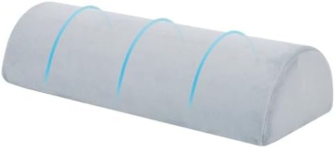 Shinnwa knee Pillow for Back sleeping, Half Moon Bolster Pillow for Legs and for Back Pain, Leg Pillow with Washable Cover, Lumbar Support for bed (Light gray)