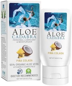 Aloe Cadabra Flavored Personal Lubricant and Vaginal Moisturizer, Organic Edible Aloe Lube for Men, Women and Couples, Non-Staining, pH Balanced, Toy Compatible (Pina Colada, 2.5 Ounces, 1 Pack)