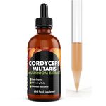 Feel Supreme Cordyceps Mushroom Extract Supplement 60ml High Strength 10:1 Nootropic Tincture More Bio-Available Than Powder or Capsule Supports Energy Endurance & Immune System