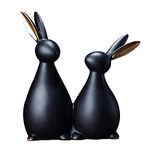 LADROX® Resin Rabbit Figurines for Home Decoration (Pack of 1, Black)