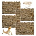 kathson 4PCS Cork Tile Background Bark 11.6ââ‚¬ÂLx7.7ââ‚¬ÂW Reptile Tank Background Terrarium Backdrop Wall Decor Natural Reptile Climbing Mat for Spider Gecko Lizard Chameleon Bearded Dragon Turtle Snake