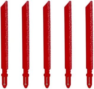 FOCSTOL Diamond Jig Saw Blade - 5pcs 4 Inch(100mm) Cutting Disc for Fiberglass Marble Plastic Wood with T-Shank Grit 46