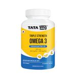 1MG Tata Triple Strength Omega 3 Fish Oil Supplement - 1250mg (60 Capsules) | 560mg EPA & 400mg DHA | For Faster Muscle Recovery and Improved Stamina | For Men and Women