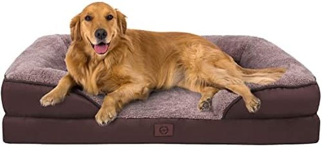 Large Orthopedic Dog Bed for Large and Extra Large Dogs Up to 100lbs - Orthopedic Egg-Crate Foam with Removable Washable Cover - Water-Resistant Pet Bed