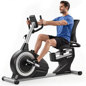 MERACH Recumbent Exercise Bikes for home, Light Commercial Recumbent Exercise Bike for Seniors Adults, Magnetic Recumbent Stationary Bike with Exclusive Apps, LCD, Heart Rate Handle