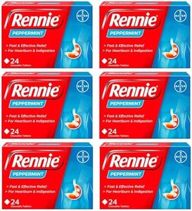 Rennie Peppermint - Antacids, Heartburn Relief and Indigestion Tablets, Fast and Effective Relief for Acid Reflux - 144 Tablets (6 Pack of 24 Tablets)
